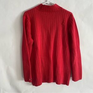Red Vintage Tommy Hilfiger Ribbed Knit Sweater